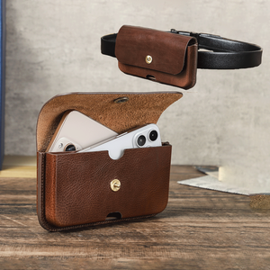 ซองหนังแท้คุณภาพสูงที่กำหนดเองสำหรับใส่โทรศัพท์แบบหนังแท้แนวนอนซองใส่โทรศัพท์ใส่สมาร์ทโฟนขนาดใหญ่สำหรับไอโฟนขนาด6.9นิ้ว - Product Image 1