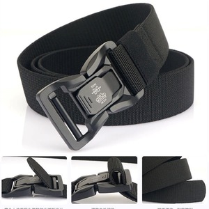 Ceinture tactique <span class=keywords><strong>à</strong></span> boucle en plastique pour hommes Ceinture élastique en nylon tissé Ceinture sport décontractée en tissu <span class=keywords><strong>à</strong></span> dégagement rapide - Product Image 2