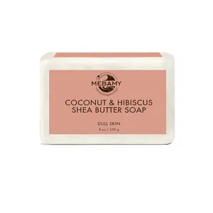 Private Label Hibiscus Flowers And Coconut Oil Soap For Skin Brightening And Whitening