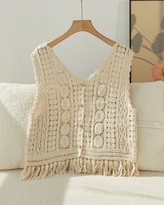 Nouvelle Collection <span class=keywords><strong>Été</strong></span> 2026 – <span class=keywords><strong>Gilet</strong></span> Bohème en <span class=keywords><strong>Crochet</strong></span> pour Femme, Broderie Creuse, Veste Sans Manches OEM ODM - Product Image 2
