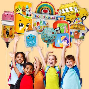 Ballons Mylar pour la <span class=keywords><strong>rentrée</strong></span> scolaire : Autobus scolaire, Crayon, Cartable, Crayon de couleur, Règle, Ballon – <span class=keywords><strong>Décoration</strong></span> de <span class=keywords><strong>maternelle</strong></span> pour la première journée d'école et le retour à l'école - Product Image 2