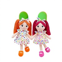 Poupée en peluche de 16 pouces, rembourrée en coton PP, jouet en peluche doux, poupée en tissu pour fille, robe à pois, pour cadeau et jeu