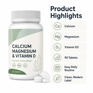Suplemento de Salud, Tabletas de Vitamina D, Calcio, Magnesio y Zinc para Adultos - Mejora la Densidad Ósea, 120 Tabletas, Marca Privada ODM/OEM - Product Image 5
