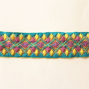 Adornos de encaje <span class=keywords><strong>Cluny</strong></span> de guipur africano multicolor de 4cm para decoraciones de prendas de vestir - Product Image 2