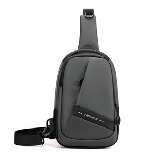 Men's Chest Bag Crossbody Multi Functional Outdoor Sports Leisure Travel Solid Color Coating Material X52026 - Product Image 5