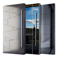 Italienische Luxus Design Edelstahl Eingangstür Außen Sicherheit Front Pivot Tür modernen Eingang schwarz Aluminium Pivot Tür