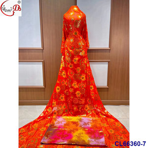 Lisami Rts, élégant tissu en velours multicolores, coupé à la main, luxe somalien, Fransawei Dirac Gabasar, doux, doré, pur, véritable soie - Product Image 5