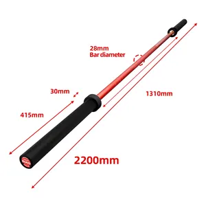 Sức mạnh đào tạo Barbell tùy chỉnh màu sắc 20kg 2.2m đầy màu sắc cử tạ PowerLifting cerakote Barbell thanh