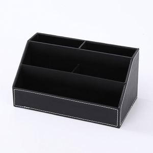 Organisateur de bureau luxueux noir en cuir PU, ensemble d'accessoires de bureau, tapis de bureau, dispositif de rangement de dossiers - Product Image 2