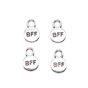 Disco Redondo Estampado BFF de 12x8mm en Aleación de Plata Antigua para <span class=keywords><strong>la</strong></span> Creación de Pulseras de <span class=keywords><strong>la</strong></span> <span class=keywords><strong>Amistad</strong></span> - Product Image 3