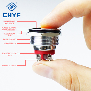 Chyf 16 Mét <span class=keywords><strong>Led</strong></span> Kim loại chỉ số ánh sáng 3-220V IP65/IK08 với vít cơ sở loạt Vòng Pilot đèn <span class=keywords><strong>LED</strong></span> chỉ số ánh sáng Bảng điều chỉnh - Product Image 3