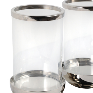 Centrotavola con 3 Candele, Portacandele in Metallo e Vetro per Candele a Colonna, Decorazione per Tavoli da Matrimonio - Product Image 5