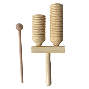 Instrument de musique à percussion, couleur <span class=keywords><strong>bois</strong></span>, instruments à deux anneaux, clapper de percussion haut et bas - Product Image 1