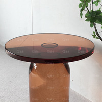 Mesa de centro de sala de estar minimalista circular acrílica mesa auxiliar de sofá de carga duradera