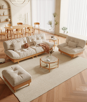 Jifeng-sofá de tela de nube de madera maciza de estilo japonés, muebles de doble tronco para sala de estar