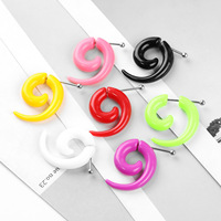 Plugs d'oreille spirale gothique en acrylique, dilatateurs d'oreille 3-10mm, écarteurs d'oreille à tige en acier, bijoux de piercing corporel style punk urbain unisexe