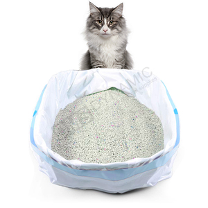 Super starker Katzenstreu-Liner für Kitty-Tablett mit Kordel zug, dickem Liner, kratz fest, leicht zu binden, wasserdicht zu reinigen - Product Image 1