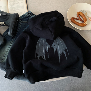 <span class=keywords><strong>Sweat</strong></span> à capuche vintage imprimé goutte à goutte pour enfants, streetwear haut de gamme, hiver 2025 - Product Image 4