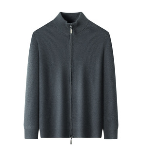 <span class=keywords><strong>Cardigan</strong></span> in Lana con <span class=keywords><strong>Zip</strong></span> Integrale per Uomo, Autunno e Inverno, Alta Qualità, Personalizzabile, Caldo e Morbido, Maglieria Invernale - Product Image 5
