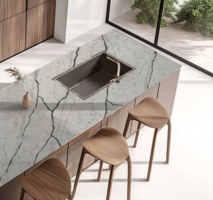 Calacatta ควอตซ์เทียมคุณภาพสูงเคาน์เตอร์โต๊ะเครื่องแป้งและท็อปโต๊ะดีไซน์ทันสมัยโรงแรมรับประกัน5ปี - Product Image 3