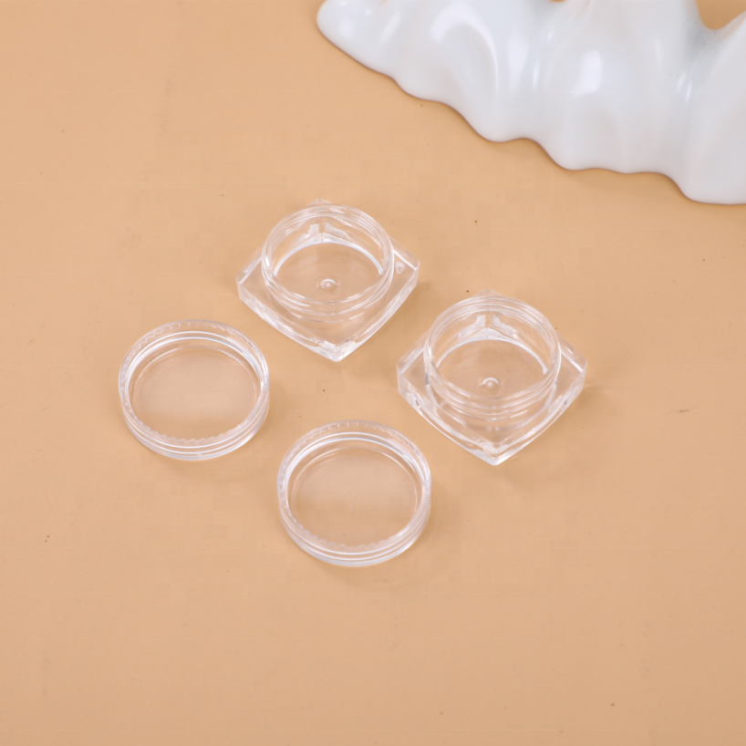 3g 5g Clear PS Plastic Cosmetic Jar Luxury Container with Screw Top Lids for Skin Care Samples