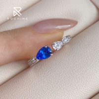 Bague ajustable Rochime en forme de double goutte d'eau avec zircone cubique, chic et tendance, pour usage quotidien, empilable, bijoux pour femme
