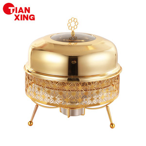 Réchaud à buffet de luxe en acier inoxydable TIANXING 8L doré, hôtel, restaurant, chauffage à l'alcool, isolation, réchaud à buffet pour la restauration - Product Image 6