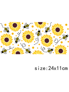 LETOP 1pcs Autocollants de transfert d'animaux mignons Honeybee Elephant Chicken Kitten UV pour DTF Wraps 160z - Product Image 4