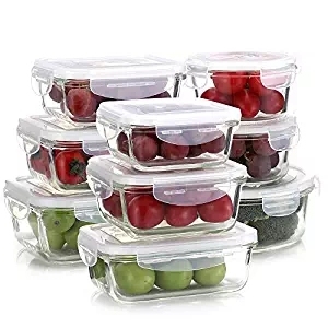 Khóa nắp cao Borosilicate thủy tinh thực phẩm container lò Bát đặt kính - Product Image 5