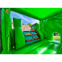 Château gonflable personnalisé sur le thème des dinosaures avec toboggan aquatique pour la location