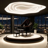 Ensemble de mobilier de restaurant moderne avec tables à manger, chaises et comptoir de bar pour la conception d'intérieur de café commercial, solution complète pour la boutique