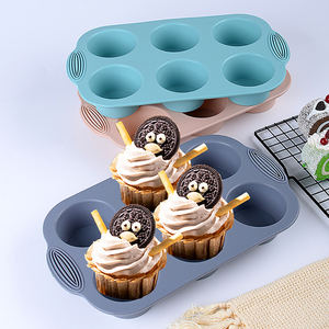 Ensemble de 6 moules à gâteau en silicone multicolores, ustensiles de cuisson, moule à gâteau, moule en silicone, <span class=keywords><strong>plaque</strong></span> à toast pour la <span class=keywords><strong>pâtisserie</strong></span> à domicile - Product Image 3