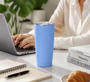 Custom Logo <b>Matte</b> <b>Rubber</b> Coated 20oz Stainless Steel Tumbler Splash Proof Lid Promotional Corporate Gift Insulated Travel Mug - Product Image 6