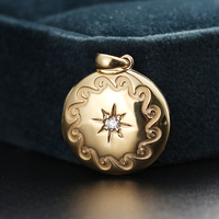 Idées cadeaux pour la Saint-Valentin MaiYi, collier avec pendentif en or jaune 18 carats serti de moissanite, pendentif photo personnalisé pour homme et femme