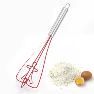 Fouet à œufs manuel en silicone avec manche en acier inoxydable, idéal pour la pâtisserie domestique et la préparation de pâte à <span class=keywords><strong>pain</strong></span> <span class=keywords><strong>d</strong></span>'épices - Product Image 3