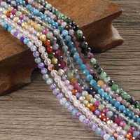 Collier Minimaliste en Perles de Pierre Naturelle, Perles Facettées en Pierre Naturelle, Collier de Perles en Cristal et Pierres Précieuses