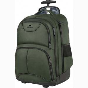 Free Sample Men <b>Women</b> Waterproof Rolling Trolley Black <b>Laptop</b> <b>Backpack</b> Polyester Carry on Bagpack Oem Travel <b>Backpack</b> - Product Image 1