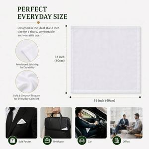 Custom White <b>Linen</b> Hankies <b>Men</b> Women Reusable Pocket Square With Fine Stitched Edge Wedding Handkerchiefs <b>for</b> Groom Business - Product Image 3
