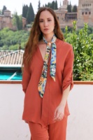 صنع في إسبانيا Inmaculada Bertos جاكيت ماركة Barto كتان بلاط ملون Overshirt