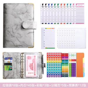 Nuovi prodotti 2022 set di raccoglitori in marmo a6 unici agend journal raccoglitore ad anelli per notebook in pelle raccoglitori economici con buste in contanti - Product Image 4