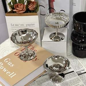 ステンレスアイスクリームボウル足付きデザートカップサンデーヨーグルトフルーツサラダプリンスナックトライフルムース食器 - Product Image 3