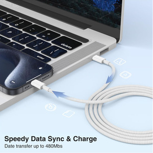 Cables <span class=keywords><strong>de</strong></span> Carga Rápida C-C 3A, Cables <span class=keywords><strong>de</strong></span> Carga para Celulares con Trenzado Tipo-C para iPhone 15 16 17, Gran Venta a Buen Precio - Product Image 5