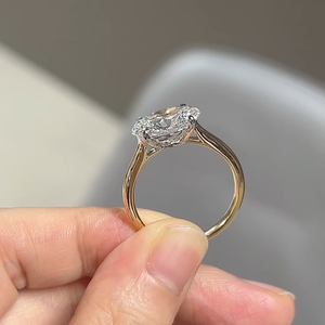 Anillo de Compromiso de Diamante Ovalado Cultivado en Laboratorio de 1 Quilate, Oro Amarillo de 18K IGI, Anillo de Lujo para Mujer, Anillo de Aniversario, Anillo de Promesa - Product Image 3