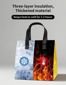 Sac isotherme personnalisé en non-tissé avec logo, en aluminium, imperméable, pour <span class=keywords><strong>bubble</strong></span> <span class=keywords><strong>tea</strong></span>, boissons chaudes, courses à emporter, et repas. - Product Image 4