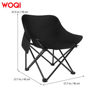 เก้าอี้พับ Woqi ผ้า Oxford โครงอะลูมิเนียม รับน้ำหนักได้ 150 กก. สีดำ สำหรับตั้งแคมป์กลางแจ้งและสวน - Product Image 4