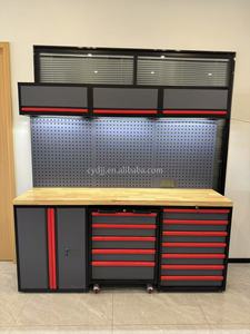 خزانة أدوات CYD كبيرة من الصلب ومحطة عمل/طاولة عمل للورشة/المرآب بتصميم عصري وصناعة يدوية مع قفل بمفتاح للأمان - Product Image 3