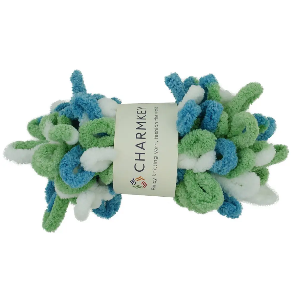 100G 100% poliestere fantasia Finger Loop filato Crochet Super Warm Puffi Circle corda intrecciata in cotone filo gonfio