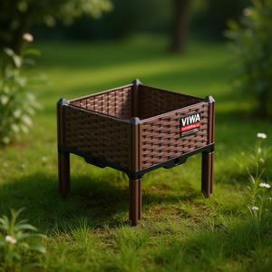 Bac à plantes surélevé Viwa 40 cm en plastique avec pieds pour potager marron - Product Image 2