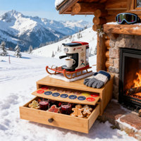 Support de rangement pour dosettes de café en bambou, boîte de rangement pour capsules de café