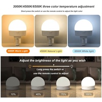 Ampoule LED rechargeable 2 en 1 E26 avec télécommande, lampe de bureau à intensité variable, veilleuse pour la décoration de la maison, ampoule LED intelligente